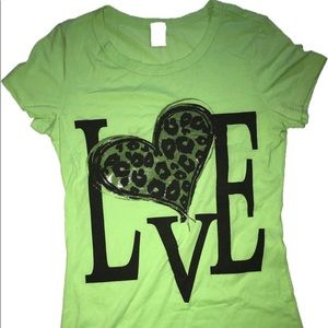 L.A Teez Downtown Lime Green Love Graphic Tee